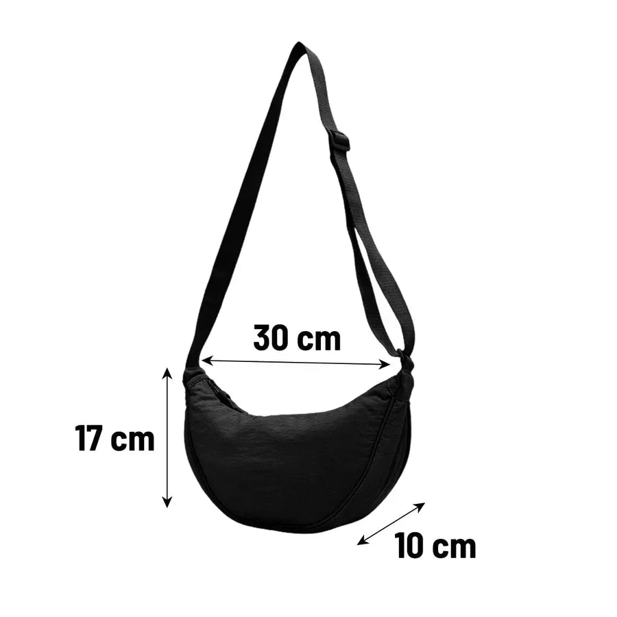 Women’s Crescent Crossbody Bag | Lightweight Nylon Design | Adjustable Strap | Everyday Practical