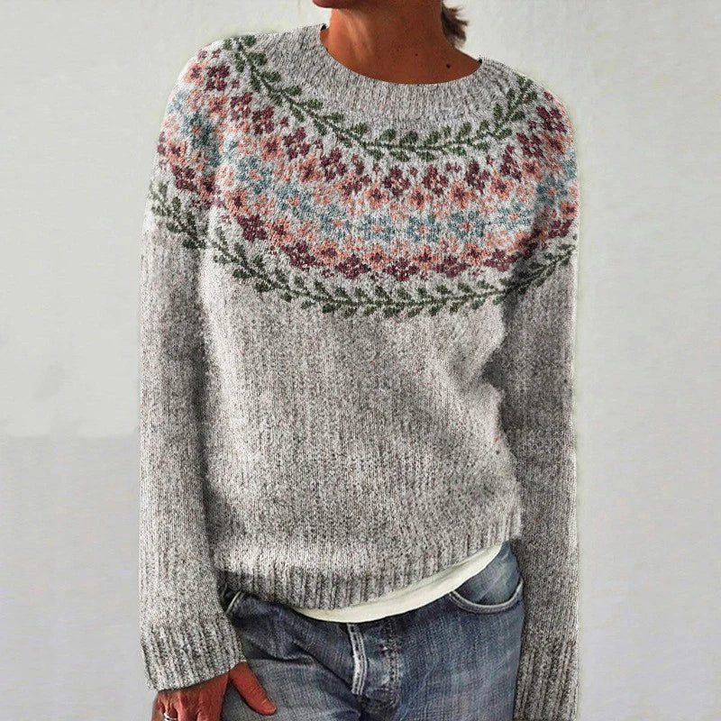 Women’s Retro Sweater | Multicolor Scandinavian Pattern | Soft Wool Knit