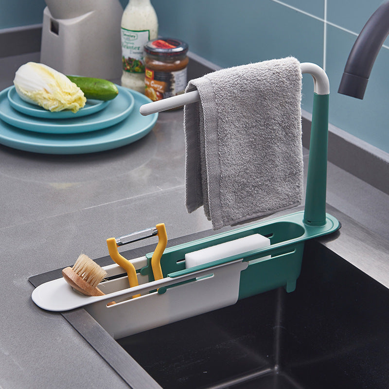 Telescopic shelf for washbasins