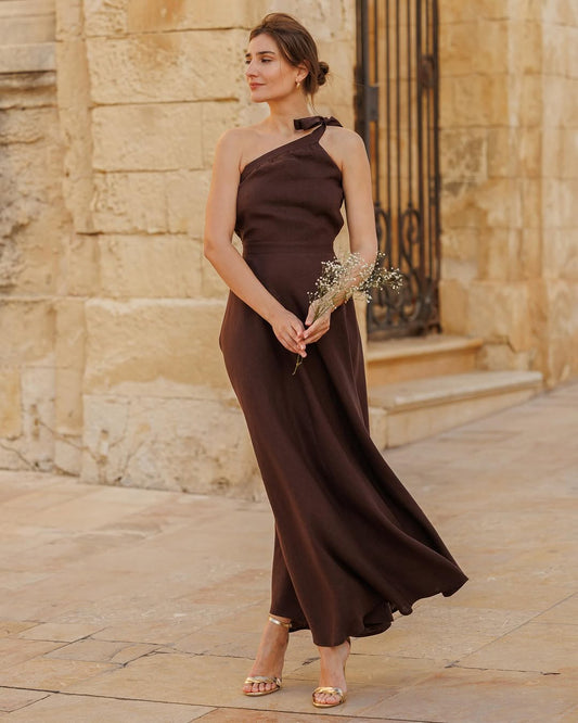 CATHERINE | Elegant Brown Dress