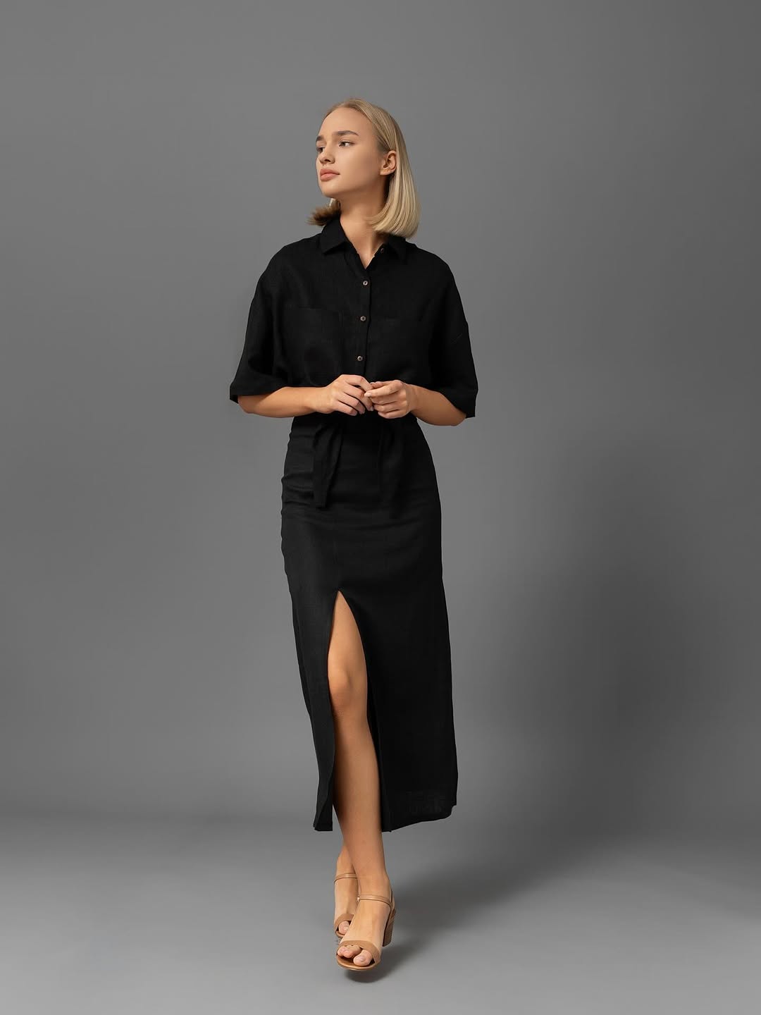 SARAH | Elegant Casual Black Dress