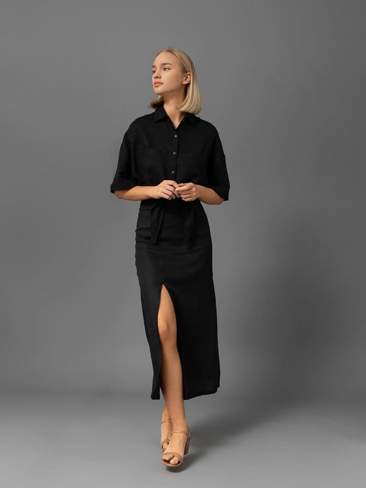 SARAH | Elegant Casual Black Dress