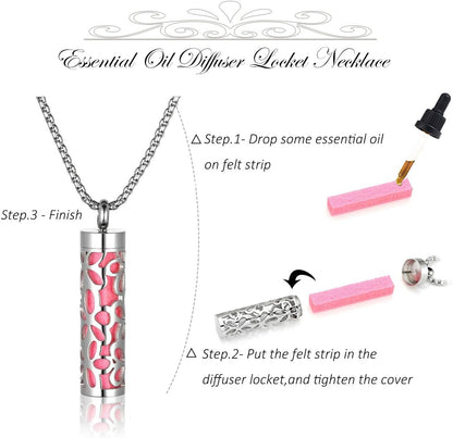 + 10 FREE PADS | AromaCharm - Stainless Steel Diffuser Necklace