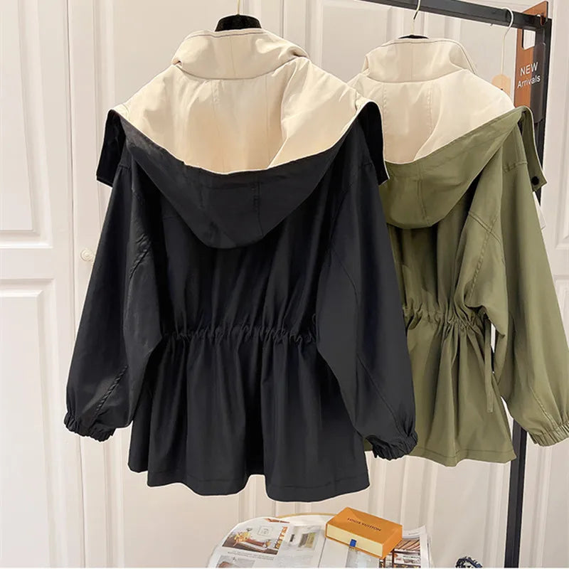 Women’s Windproof Waterproof Jacket | Double-Layer Design | Adjustable Waist