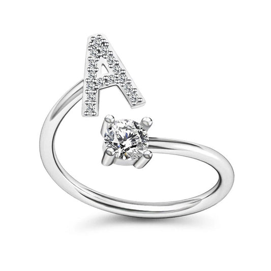 Personalized Initial Ring – Elegant and Custom Silver Jewelry