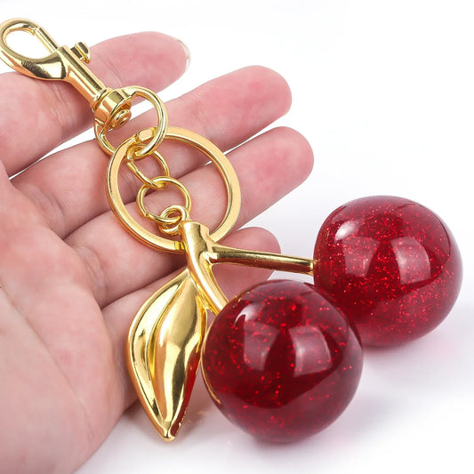 Cherry Red Bag Charm – Cute and Playful Accessory for Bags & Keys