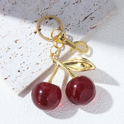 Cherry Red Bag Charm – Cute and Playful Accessory for Bags & Keys