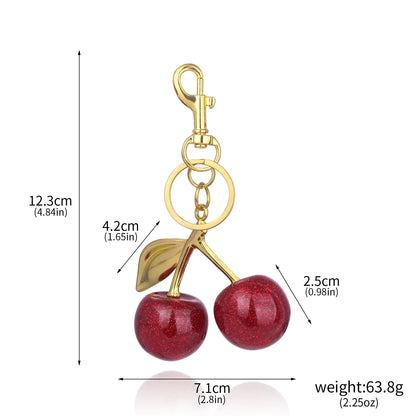 Cherry Red Bag Charm – Cute and Playful Accessory for Bags & Keys