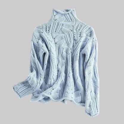 Women’s Cable Knit Turtleneck | Soft Lightweight Sweater | Elegant Everyday Comfort