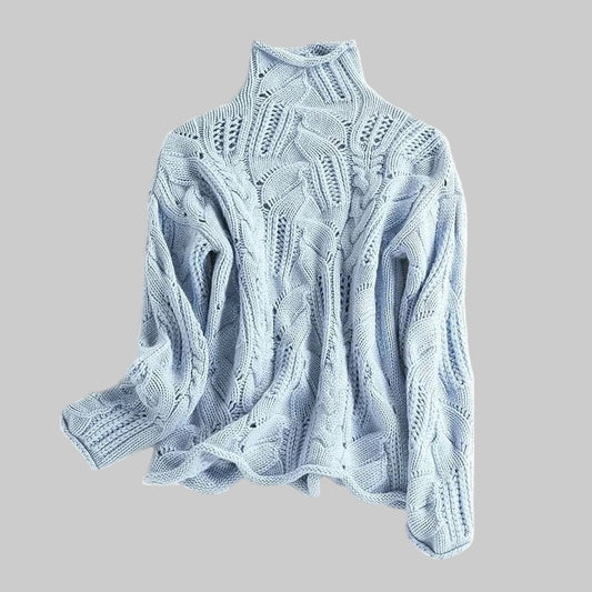 Women’s Cable Knit Turtleneck | Soft Lightweight Sweater | Elegant Everyday Comfort