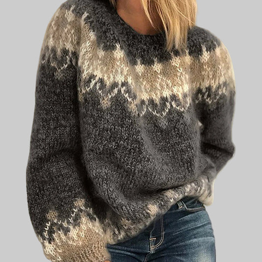 Women’s Icelandic Knit Sweater | Vibrant Pattern | Soft Lightweight Comfort