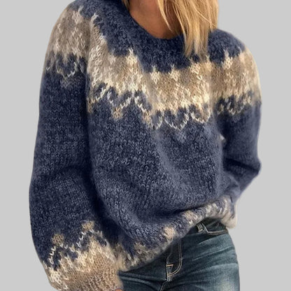 Women’s Icelandic Knit Sweater | Vibrant Pattern | Soft Lightweight Comfort