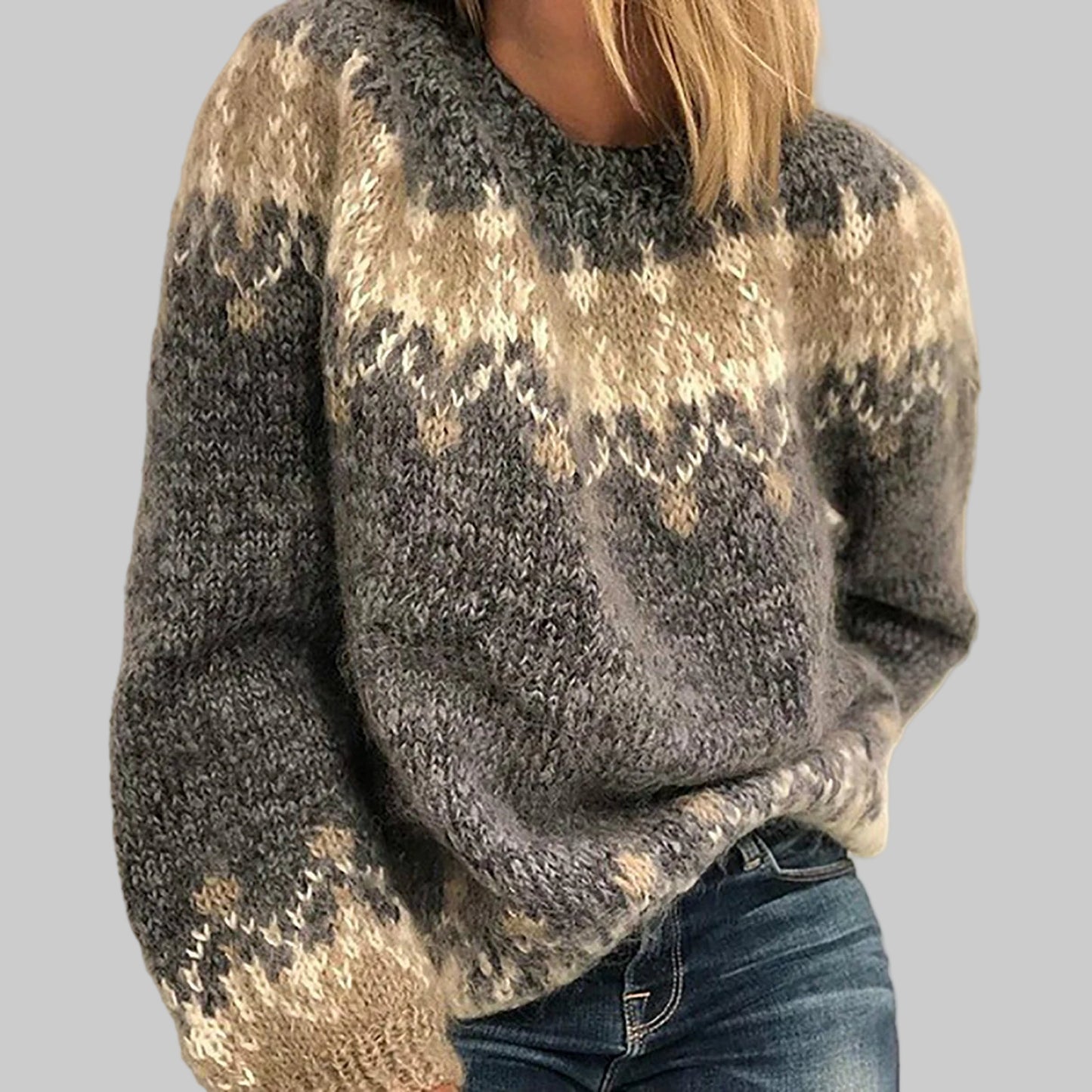 Women’s Icelandic Knit Sweater | Vibrant Pattern | Soft Lightweight Comfort