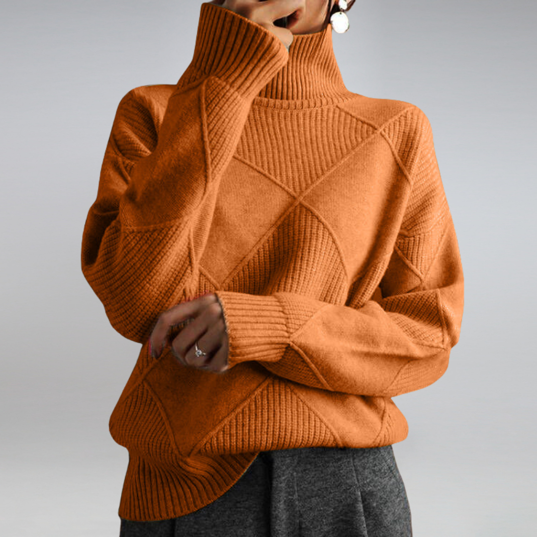 Women’s Oversized Turtleneck Sweater | Relaxed Fit | Warm Knit Texture