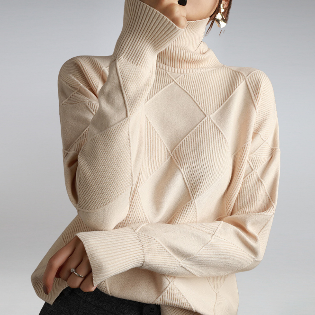 Women’s Oversized Turtleneck Sweater | Relaxed Fit | Warm Knit Texture
