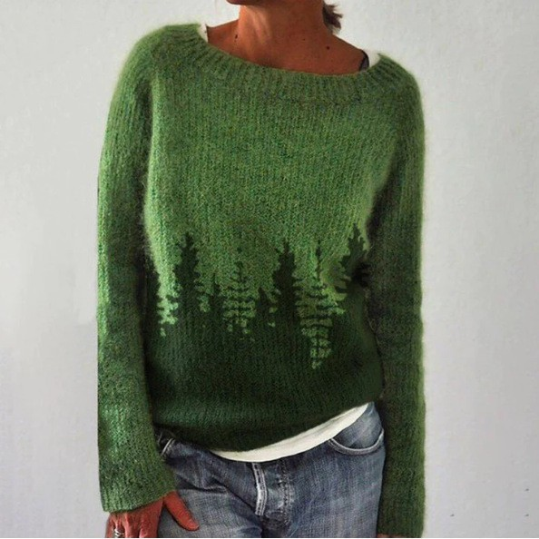 Women’s Retro Sweater | Multicolor Scandinavian Pattern | Soft Knit Fabric