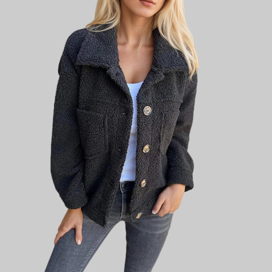 Women’s Short Wool Jacket | Elegant Lapel Design | Warm, Soft Texture