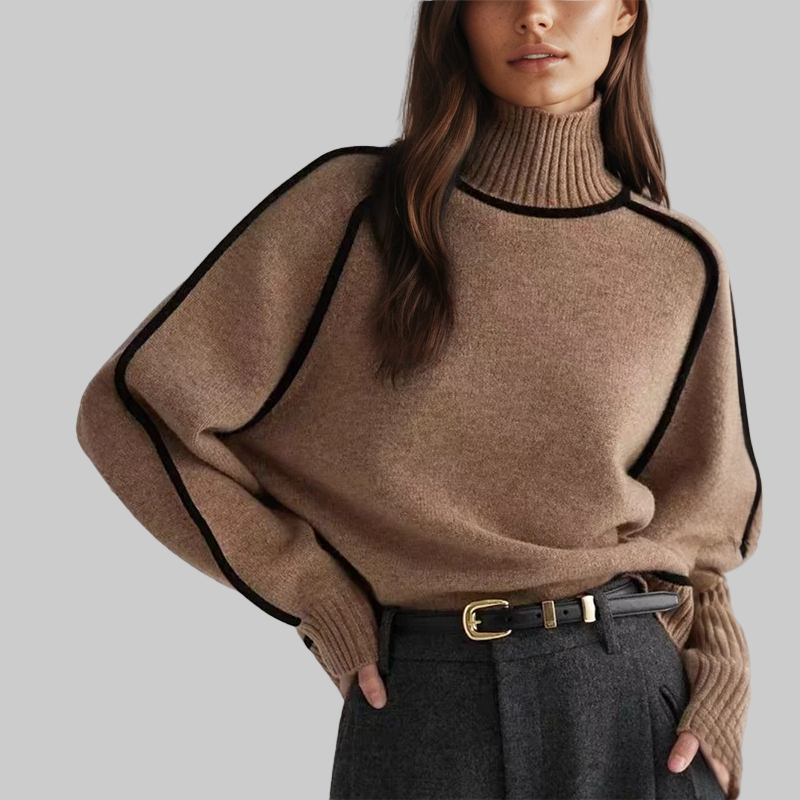 Women’s Turtleneck Sweater | Cozy Warm Knit | Relaxed Fit | Classic Winter Style