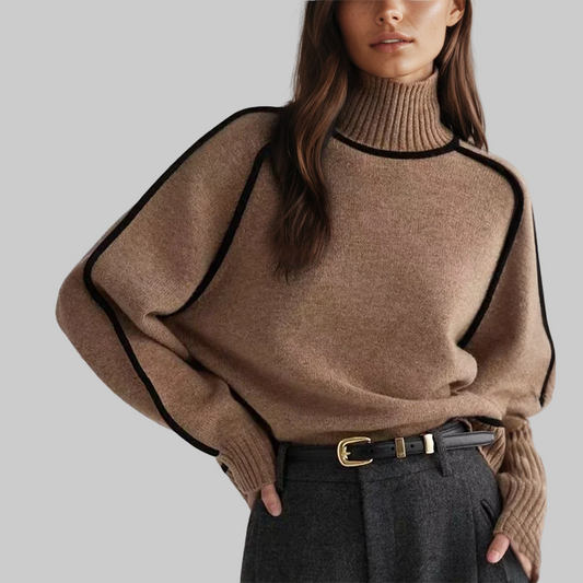 Women’s Turtleneck Sweater | Cozy Warm Knit | Relaxed Fit | Classic Winter Style
