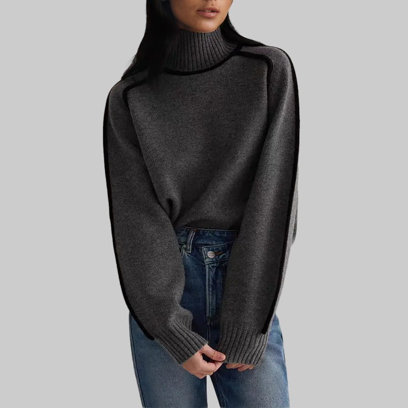 Women’s Turtleneck Sweater | Cozy Warm Knit | Relaxed Fit | Classic Winter Style