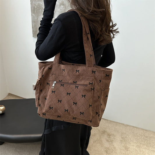 Bella Bow Tote – Lightweight Fabric Handbag with Elegant Bow Detail for Women